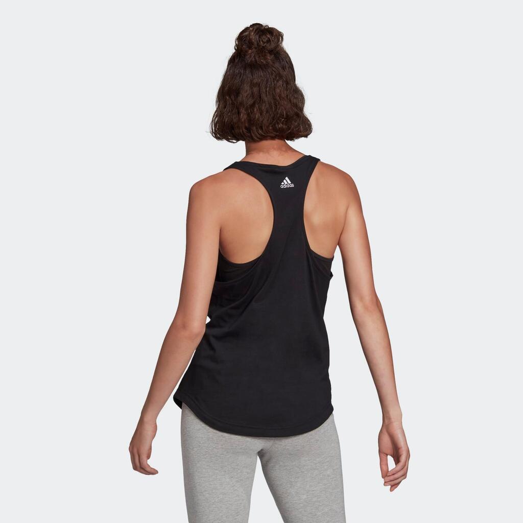 Moteriški kūno rengybos berankoviai marškinėliai „Linear“, juodi