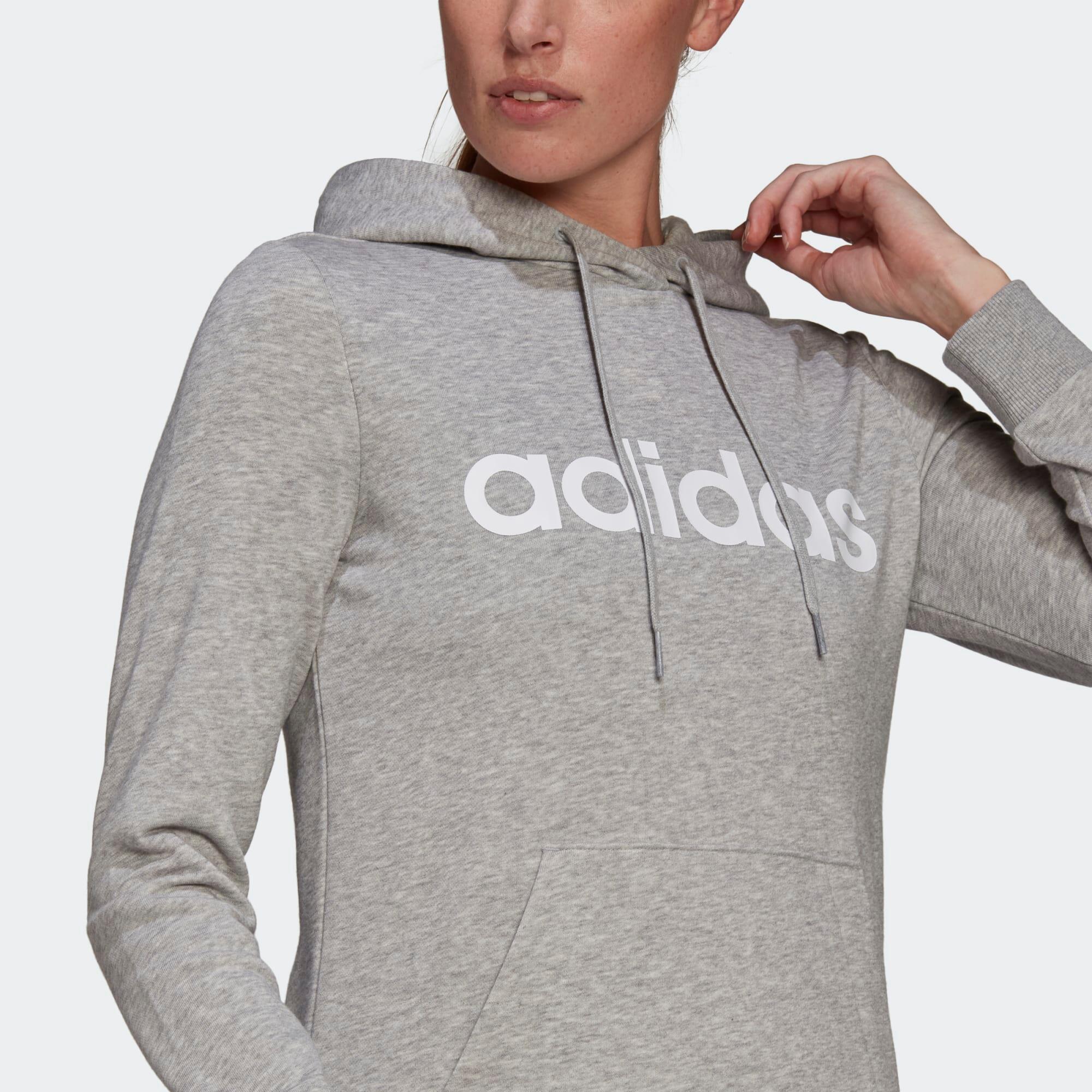 Dessuadora Fitness Soft Training Linear Adidas Dona Gris Caputxa 3/6