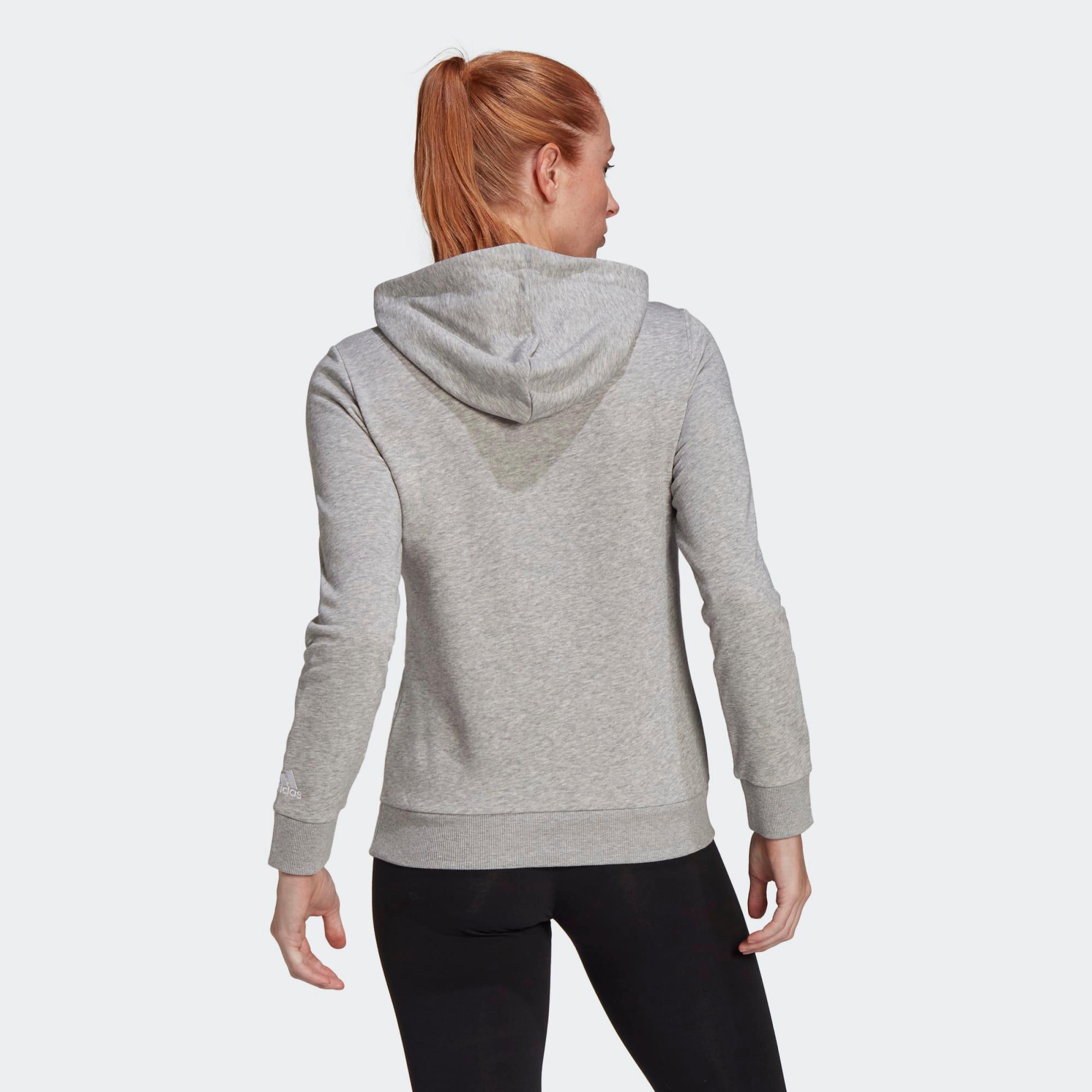 Dessuadora Fitness Soft Training Linear Adidas Dona Gris Caputxa 2/6