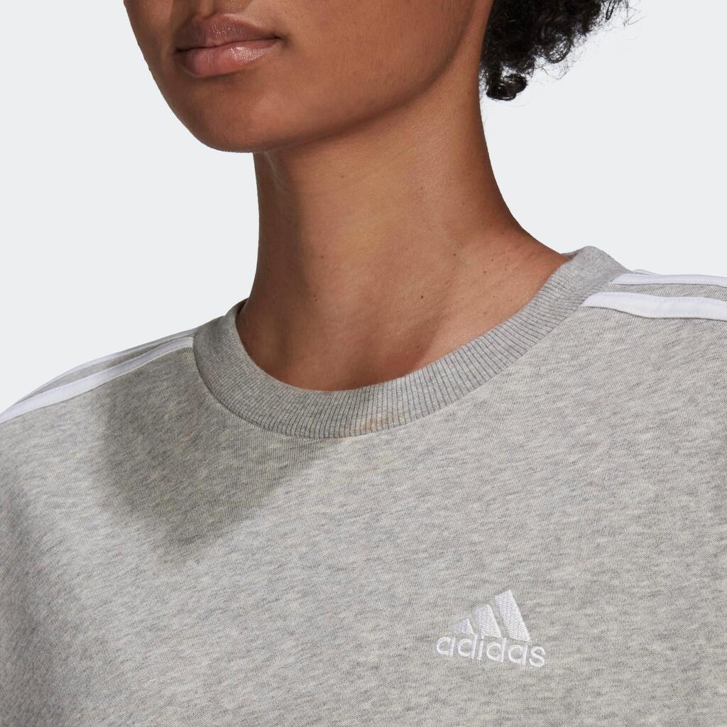 Majica širokog kroja za fitness niskog intenziteta ženska siva