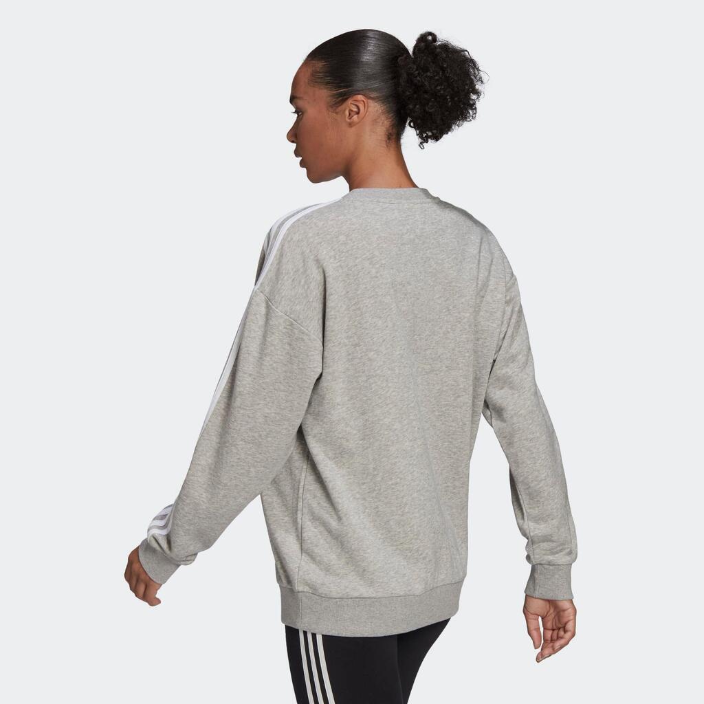 Majica širokog kroja za fitness niskog intenziteta ženska siva