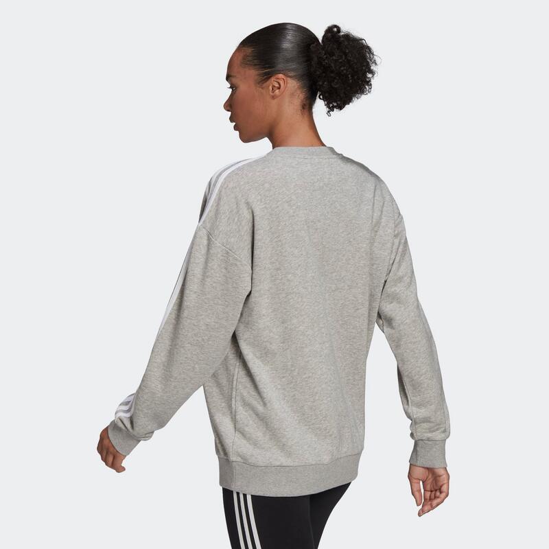 Sweater voor fitness en soft training dames grijs