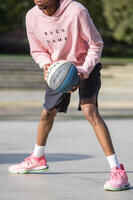 Sweatshirt mit Kapuze Basketball Hoodie H100 rosa/schwarz 