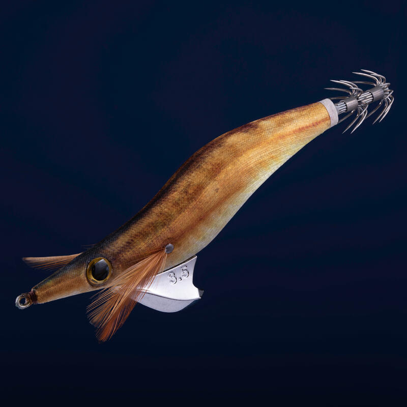 Squid jig zinkend shallow Ebika 3,5/135 goudkleurig zeekat/inktvis
