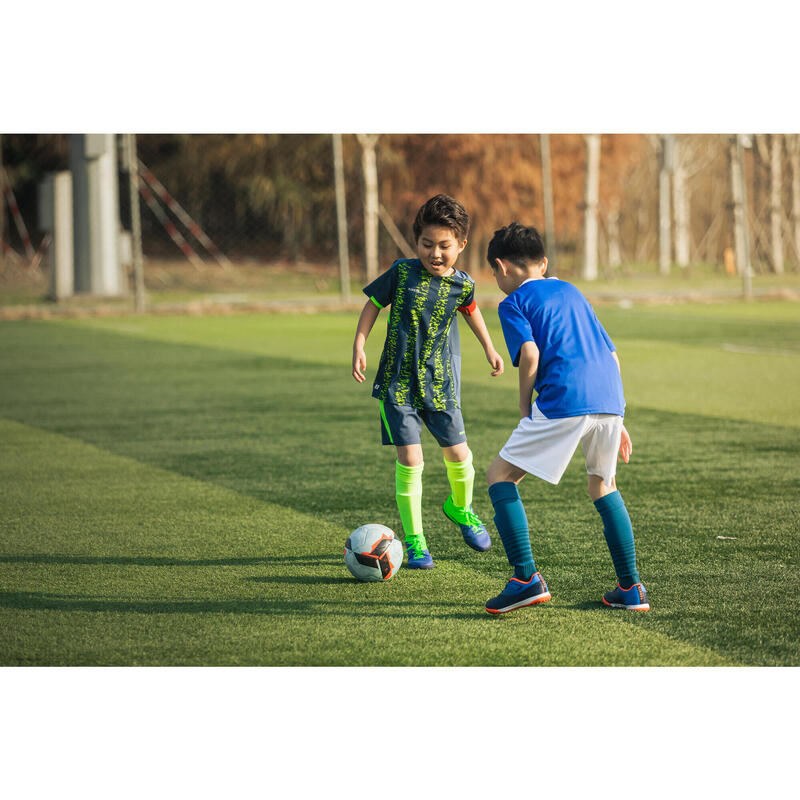 Botas de Fútbol multitacos Agility 500 velcro niños azul