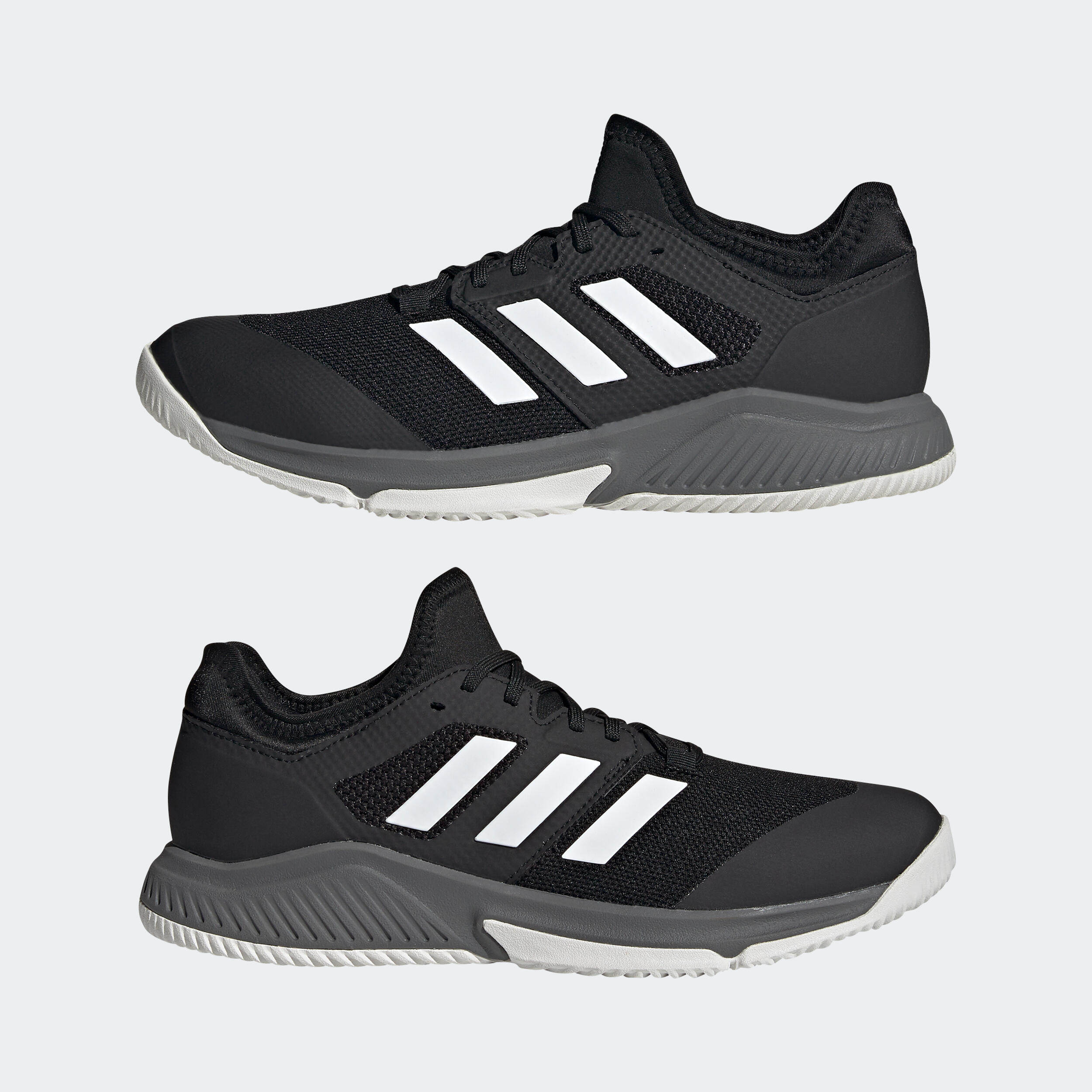 Chaussures de BADMINTON et sports indoor Court team Bounce Noire 7/10