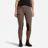 Women's Cotton Jodhpurs with Suede Patches - Brown