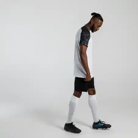 Short-Sleeved Football Shirt Viralto Solo - White & Black