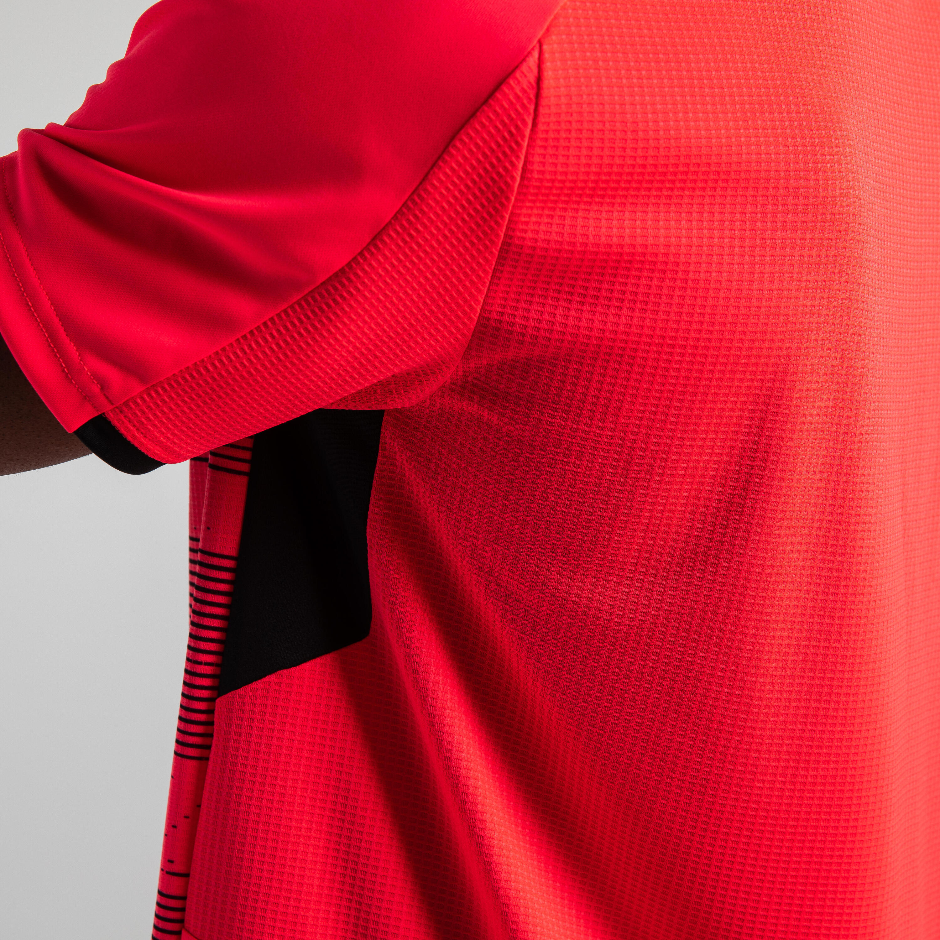 Short-Sleeved Football Shirt Viralto Solo - Neon Pink, Black & Grey 8/11