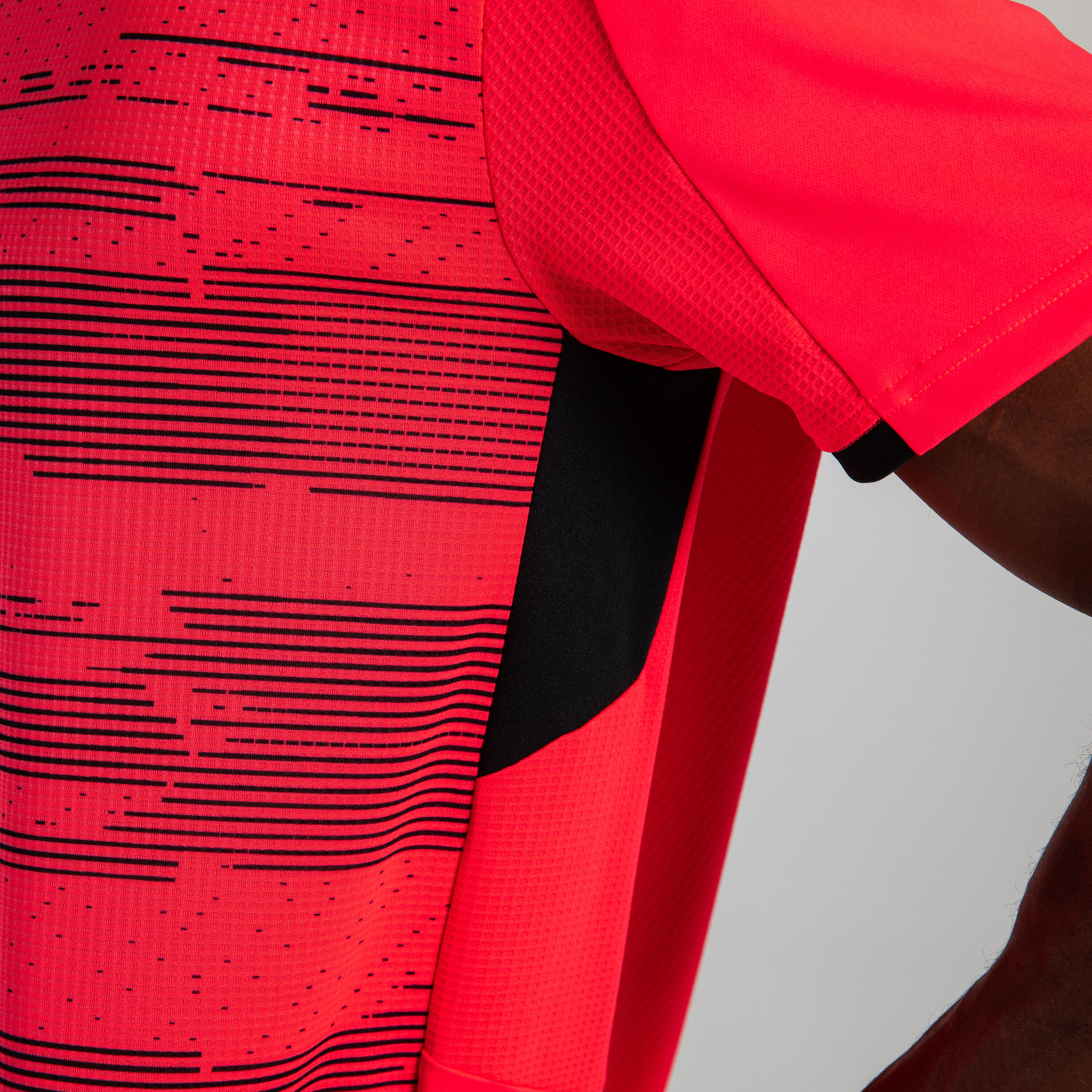Short-Sleeved Football Shirt Viralto Solo - Neon Pink, Black & Grey 7/11