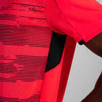 Short-Sleeved Football Shirt Viralto Solo - Neon Pink, Black & Grey