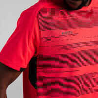 Short-Sleeved Football Shirt Viralto Solo - Neon Pink, Black & Grey