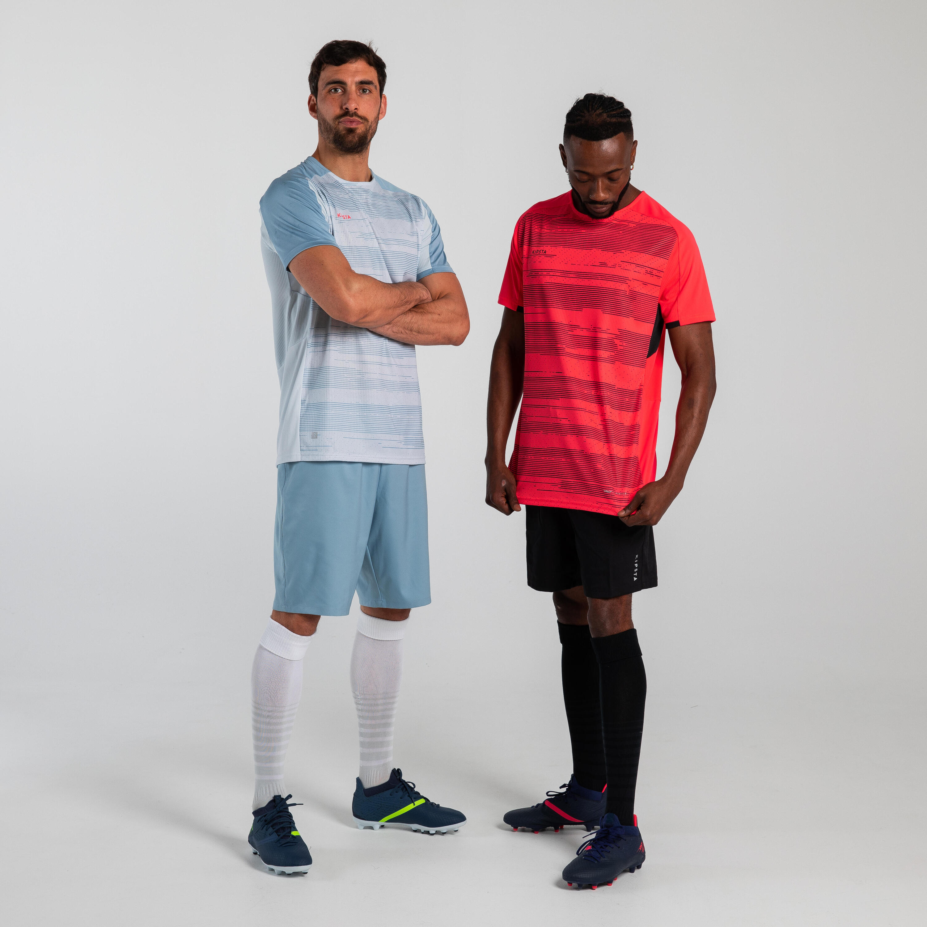 Short-Sleeved Football Shirt Viralto Solo - Neon Pink, Black & Grey 10/11