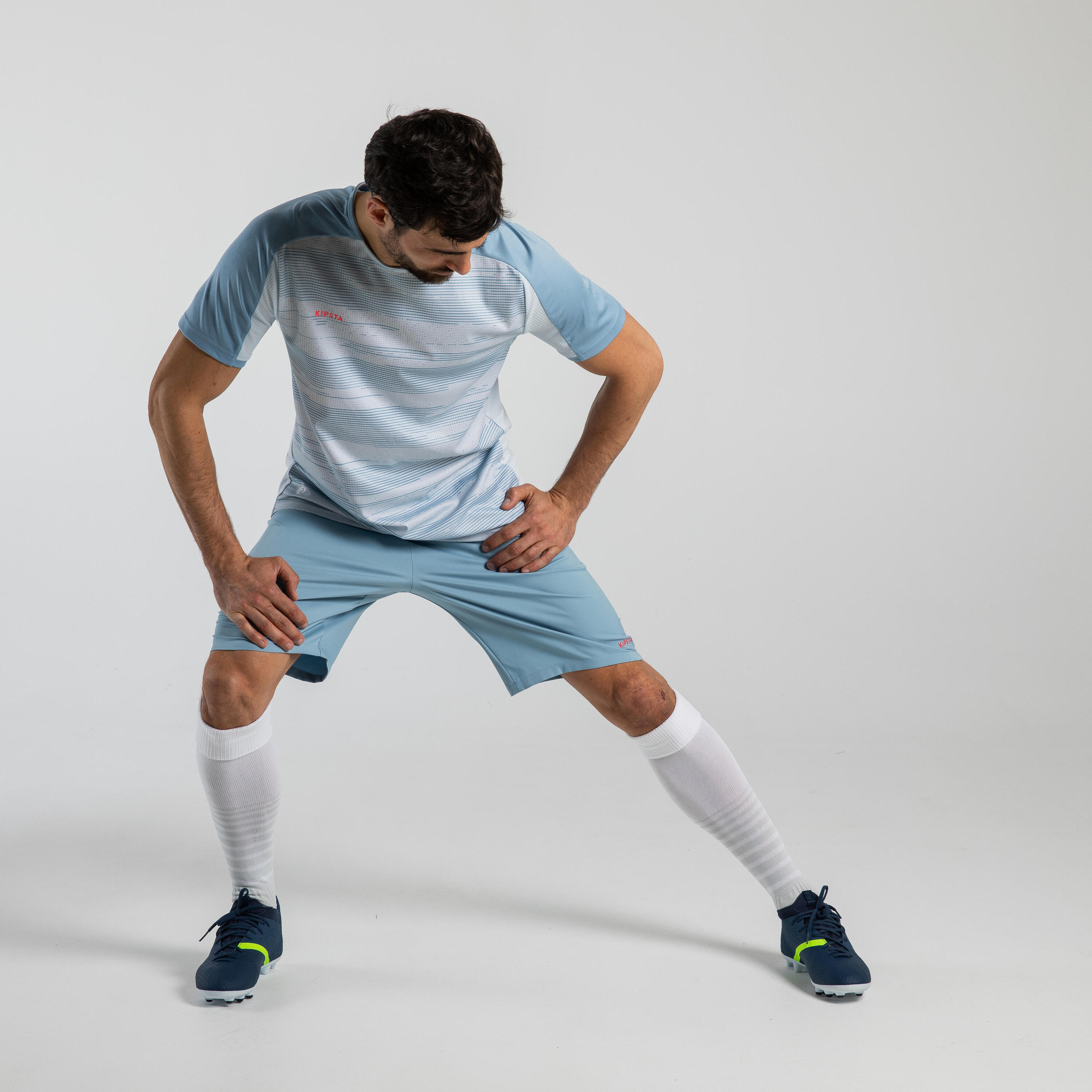 Short-Sleeved Football Shirt Viralto Ltd - Blue Grey & Neon Pink 3/3
