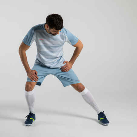 Short-Sleeved Football Shirt Viralto Ltd - Blue Grey & Neon Pink