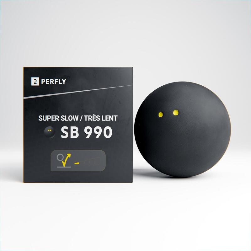 Pallina squash Perfly SB 990 doppio punto giallo x1