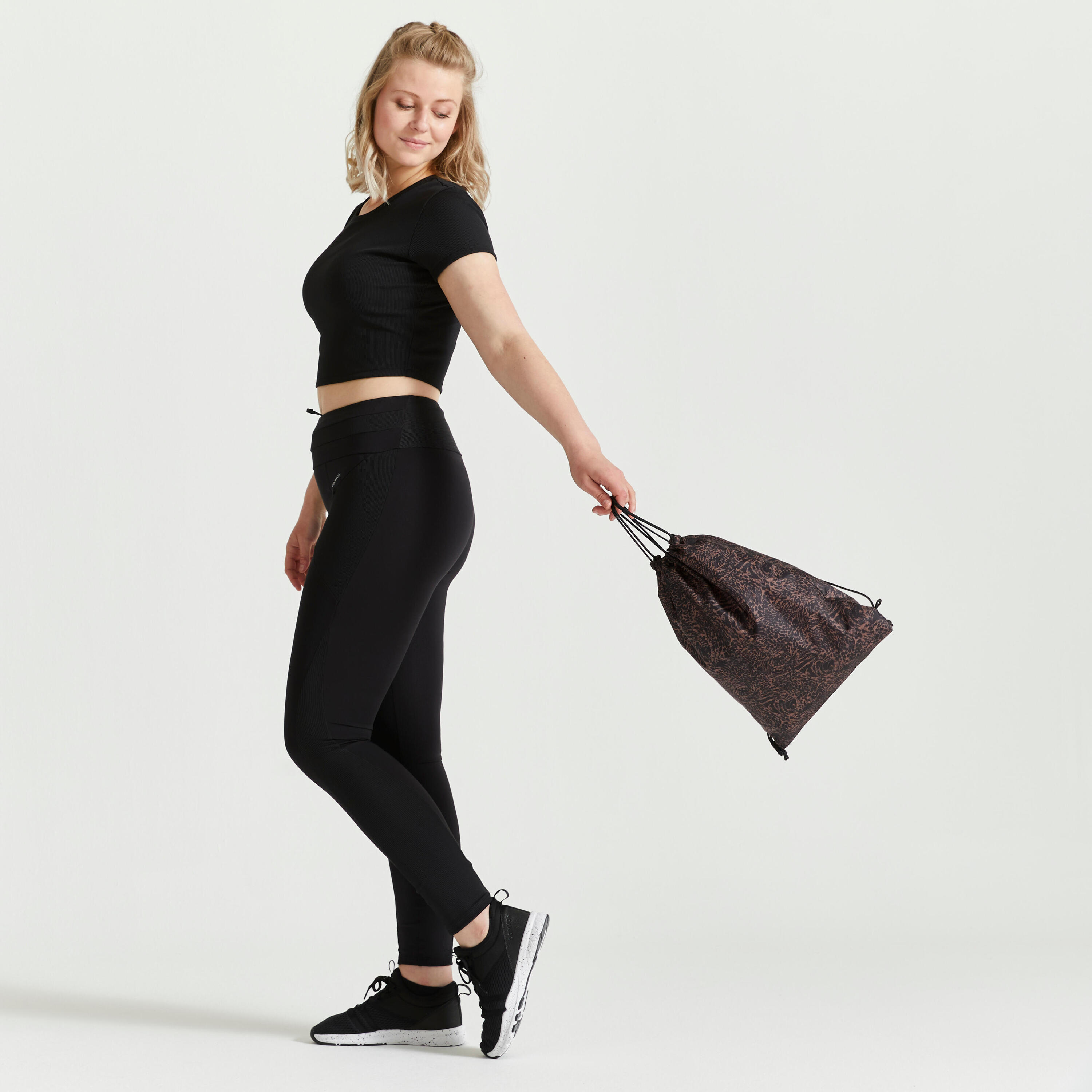 Folding Gym Shoe Bag Burgundy Print 2/4