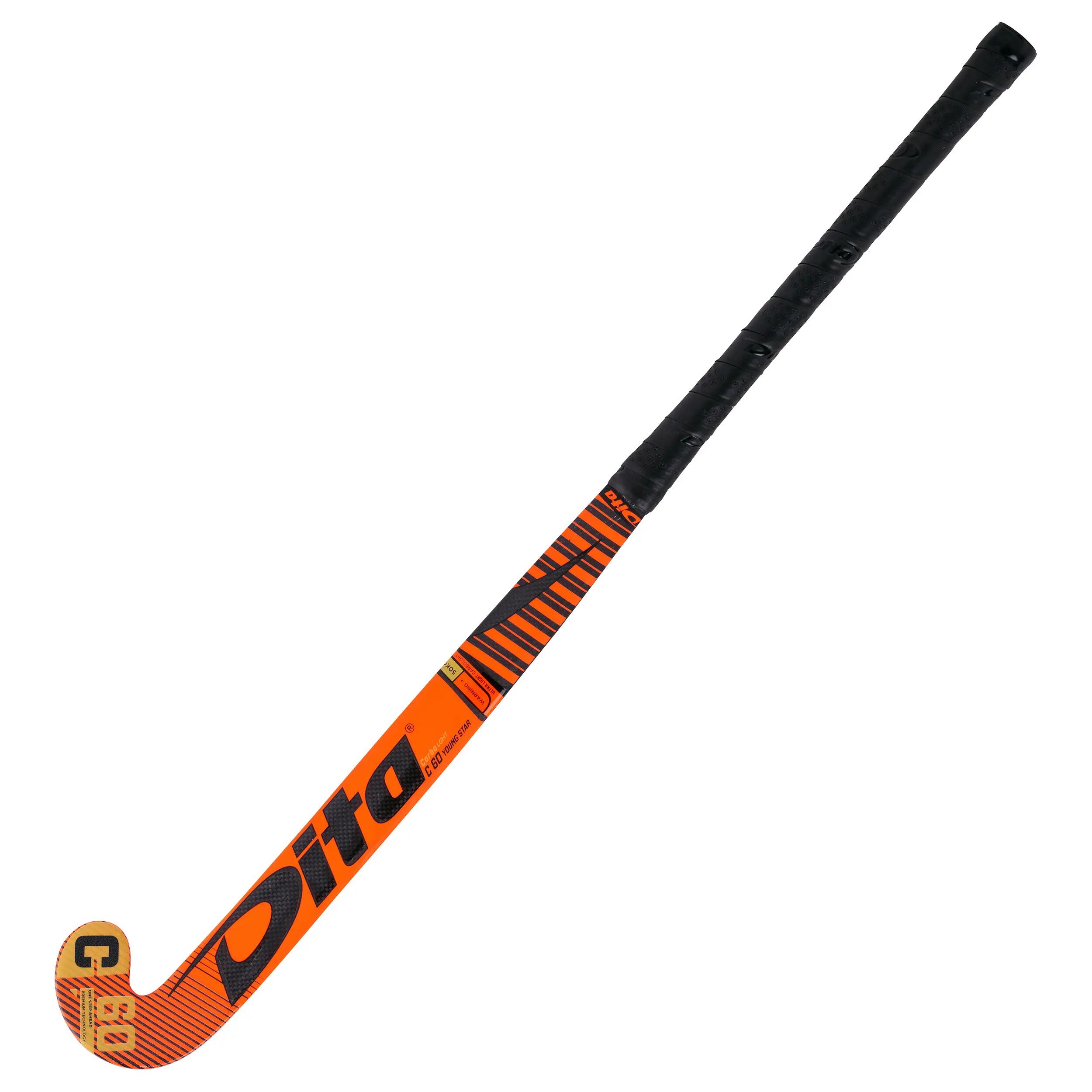Kids' Advanced 60% Carbon Low Bow Field Hockey Stick Carbotec Light Youngstar C60 - Red 4/12