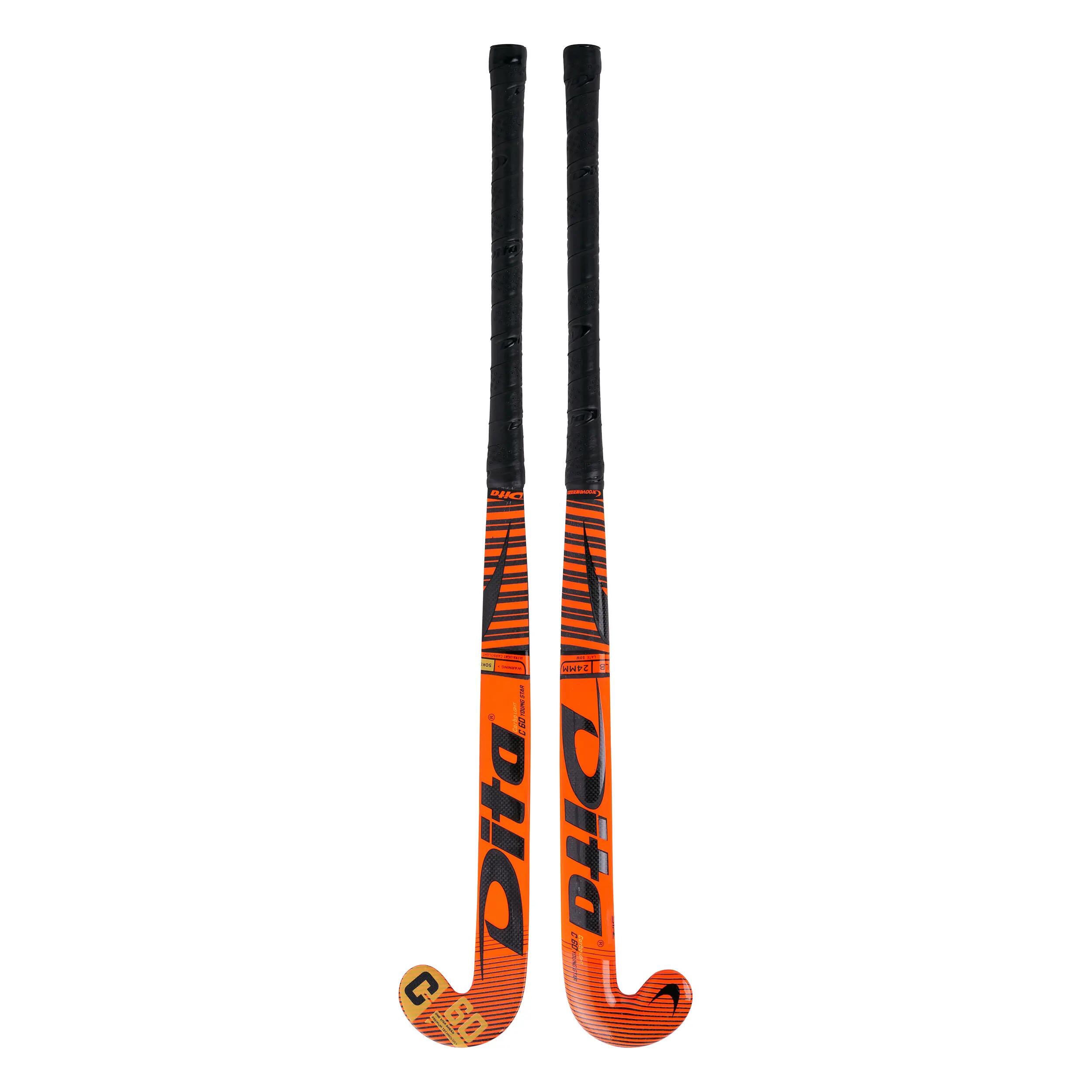 Kids' Advanced 60% Carbon Low Bow Field Hockey Stick Carbotec Light Youngstar C60 - Red 6/12