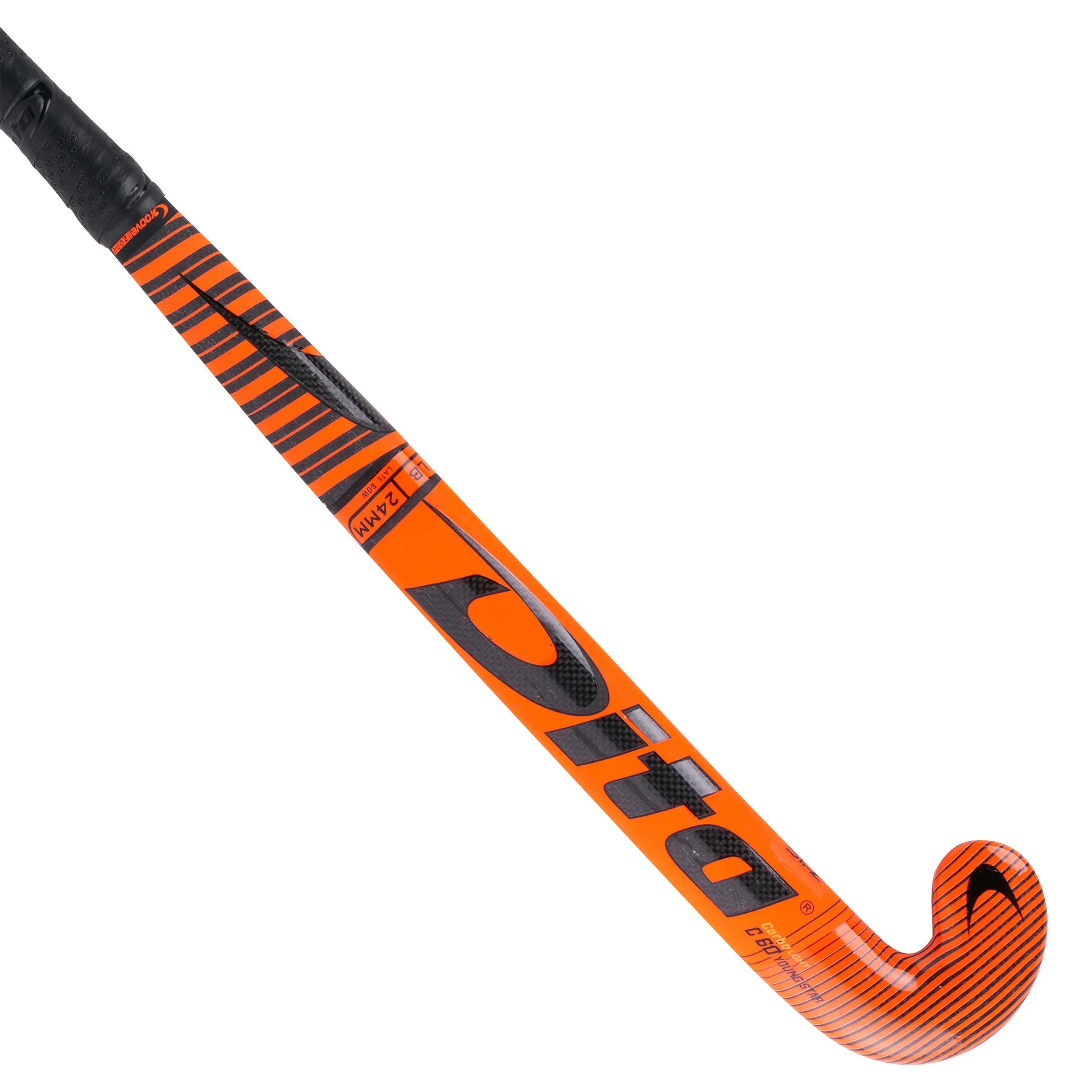 Kids' Advanced 60% Carbon Low Bow Field Hockey Stick Carbotec Light Youngstar C60 - Red 9/12