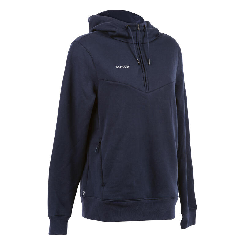 Hockeyhoodie voor dames FH500 marineblauw