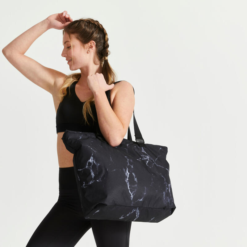 Bolso gimnasio fitness reversible Domyos 25L Mujer Domyos estampado