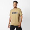 Men's Gym Limited edition Cotton blend T-shirt Regular fit 500 - Beige Print