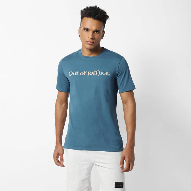 Men's Gym Cotton blend T-shirt Regular fit 500 - Mauve Print