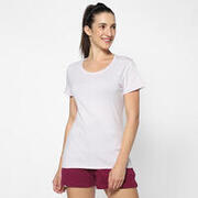 Women's Gym Regular fit stretchy printed tshirt-Purple