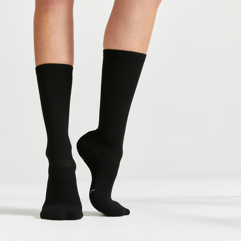Chaussettes hautes de fitness cardio training x2, blanches