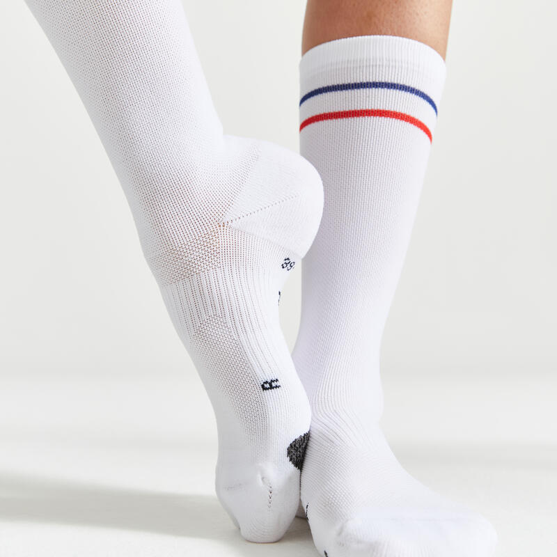 Chaussettes hautes de fitness cardio training x2, blanches