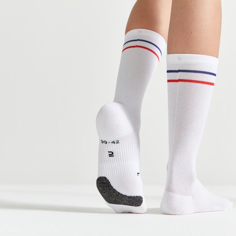 Chaussettes hautes de fitness cardio training x2, blanches