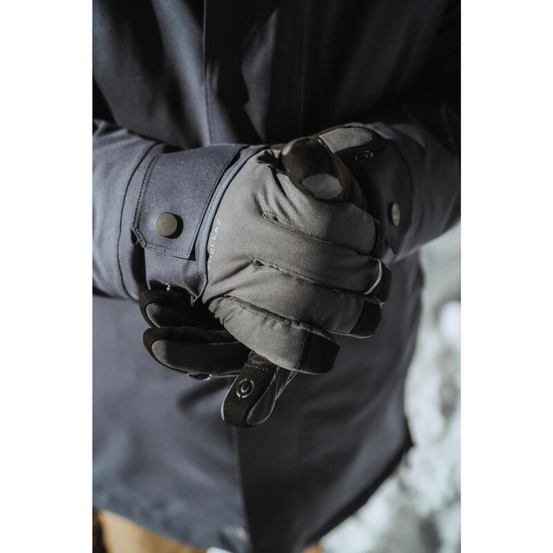 Gants tactiles coupe vent de trekking montagne - MT900 gris - adulte