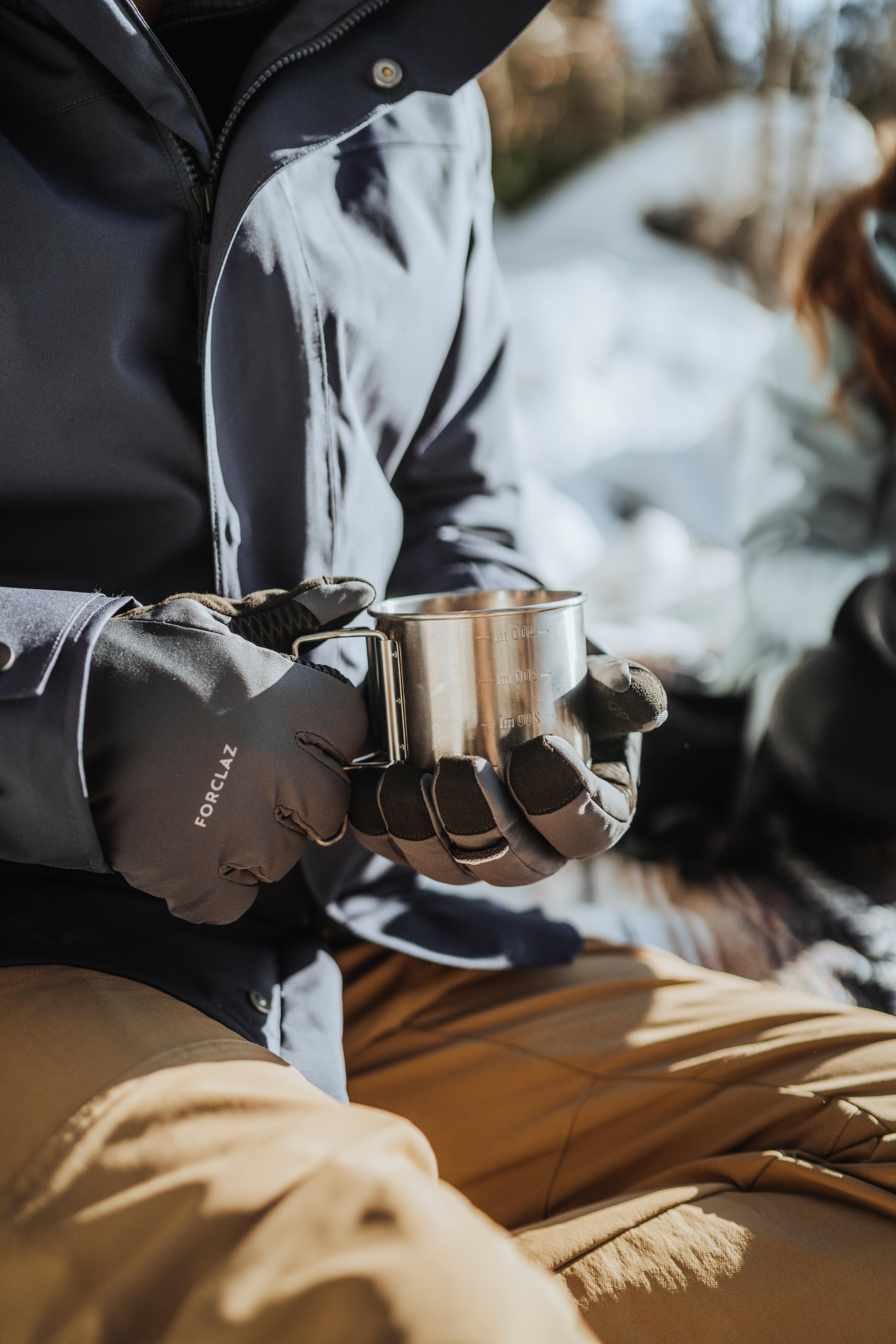 Windproof Hiking Gloves MT 900 Grey Carbon grey, smoked black