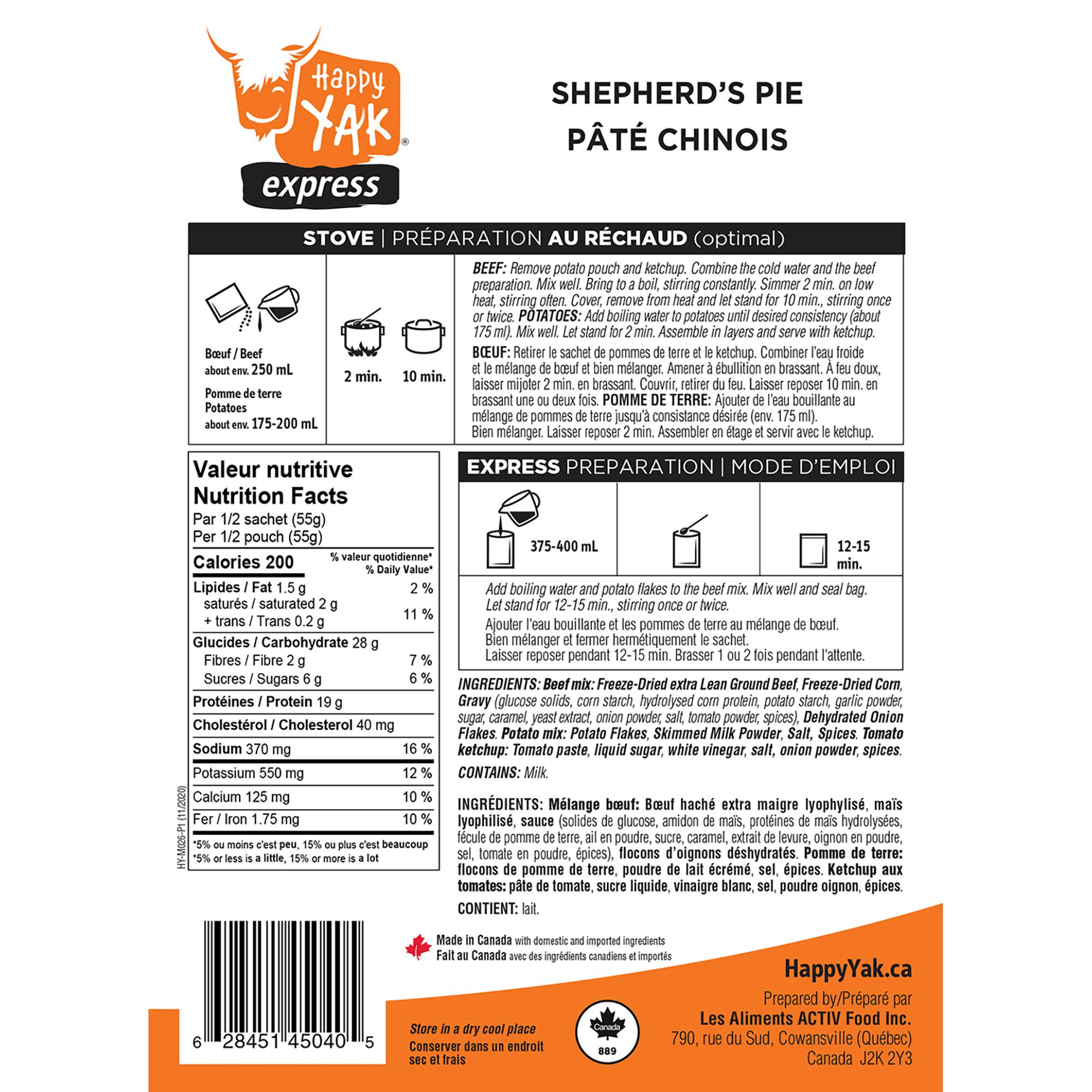 Shepherd's Pie - HAPPY YAK