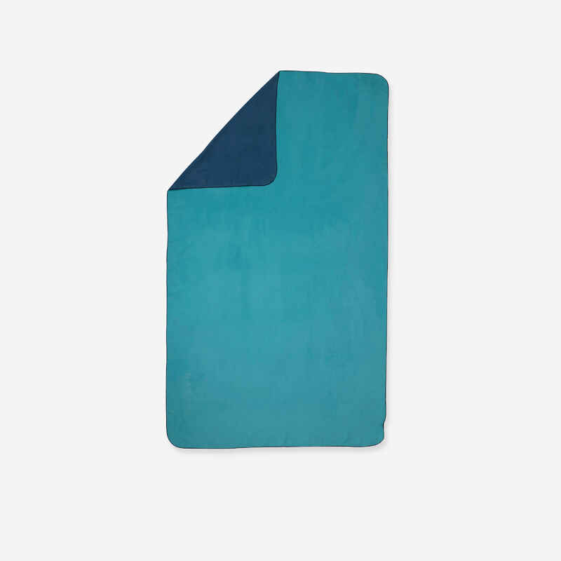 Mikrofaser-Badetuch Größe XL 110 × 175 cm doppelseitig blau/grün