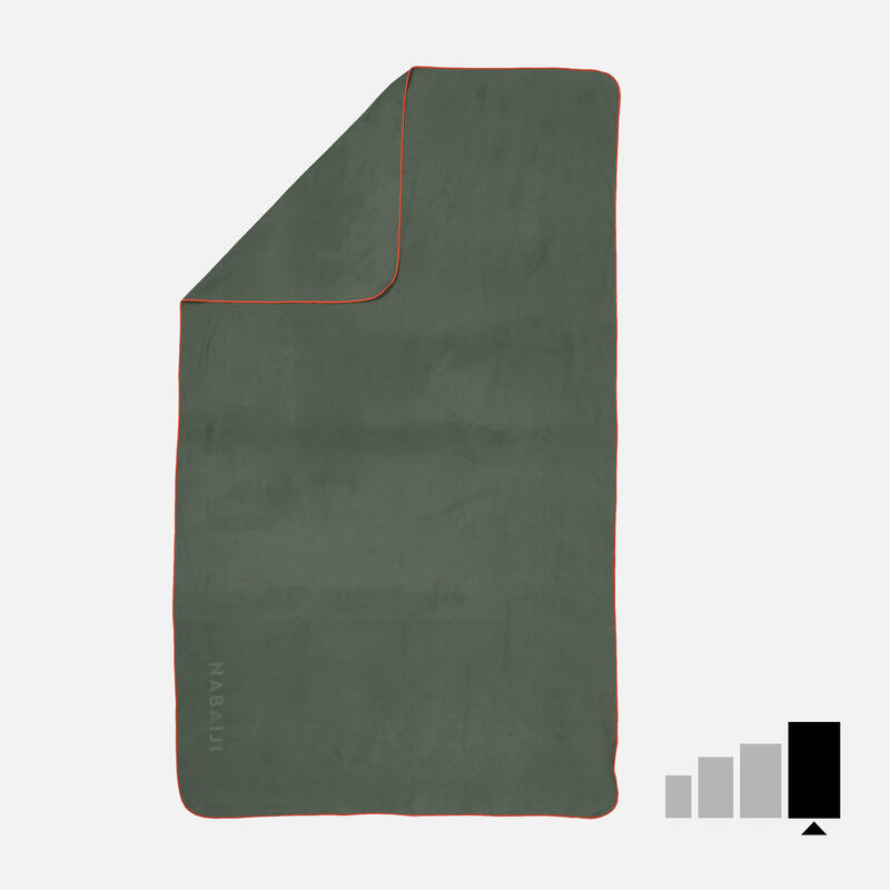 Serviette De Bain Microfibre Kaki Taille XL 110 x 175 cm