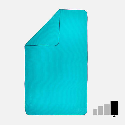 Serviette de bain microfibre à rayures bleu taille XL 110 x 175 cm
