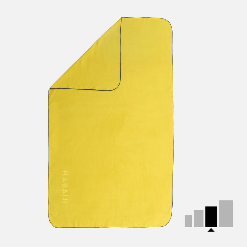 Mikroszálas törölköző, L-es méret: 80 x 130 cm, sárga 