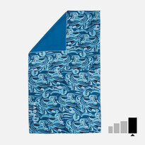 Полотенце из микрофибры 110x175 см размер XL голубое с принтом
