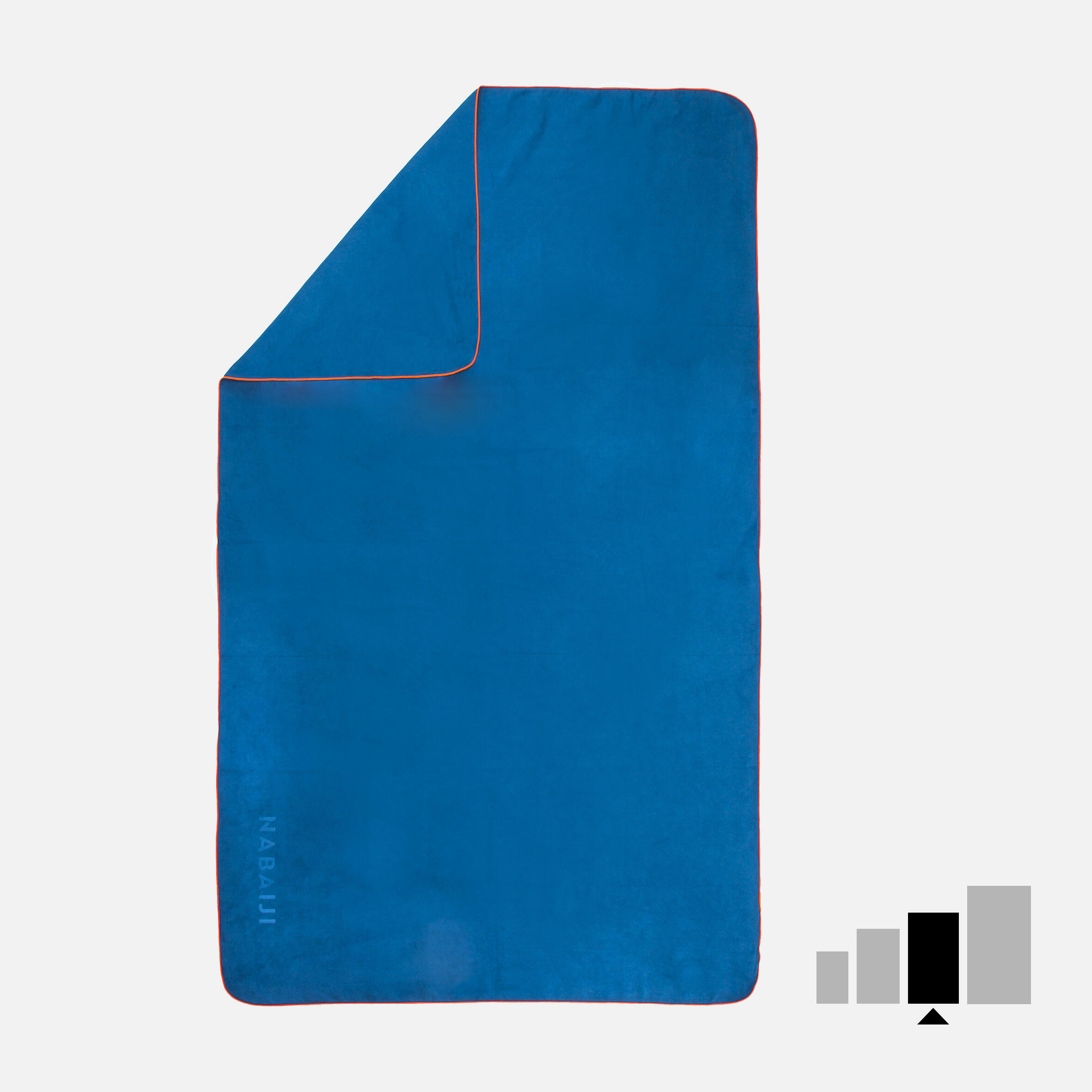serviette de bain microfibre bleu taille l 80 x 130 cm - nabaiji