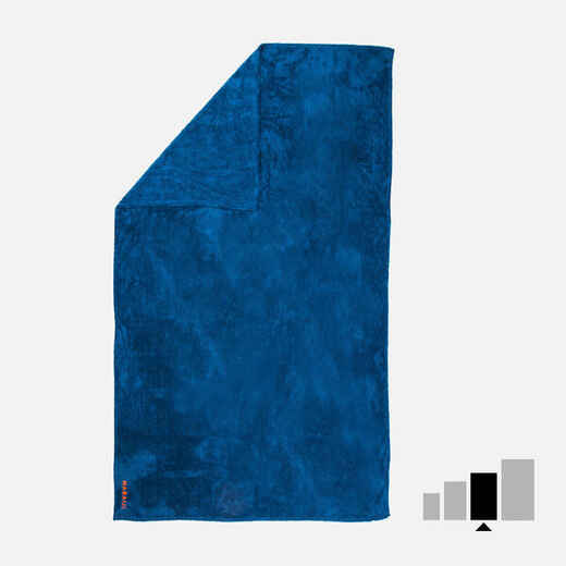 
      Serviette de bain microfibre ultra douce bleu taille L 80 x 130 cm
  