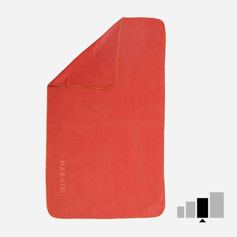 Mikrofaser-Badetuch gestreift Größe L 80 × 130 cm dunkelorange