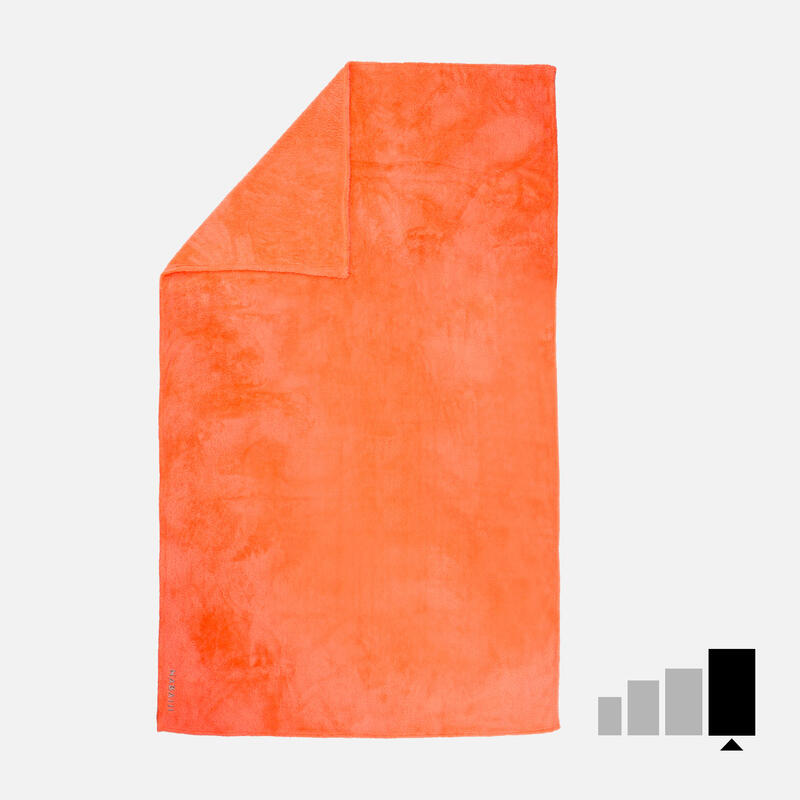 Serviette de bain microfibre ultra douce orange taille XL 110 x 175 cm