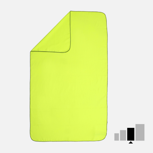 Serviette de bain microfibre jaune fluo taille L 80 x 130 cm