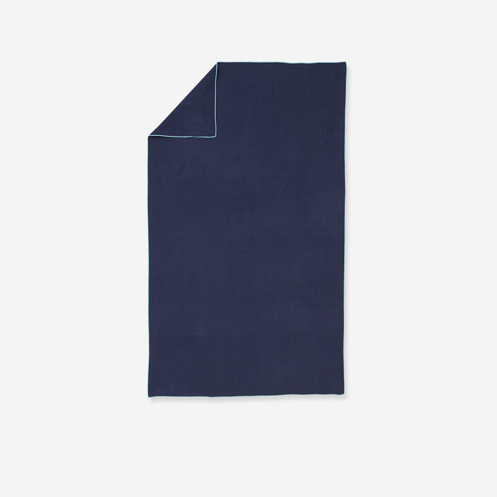 Mikrofaser-Handtuch gestreift Größe L 80 × 130 cm - blau