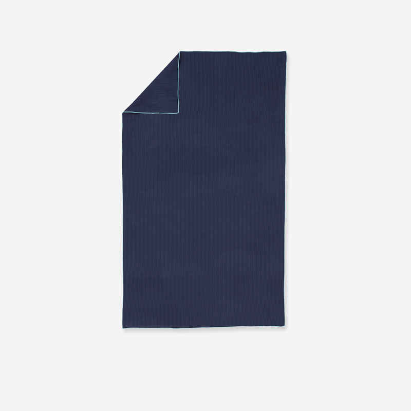 Mikrofaser-Badetuch gestreift Größe L 80 × 130 cm dunkelblau Mikrofaser-Badetuch gestreift Größe L 80 × 130 cm dunkelblau