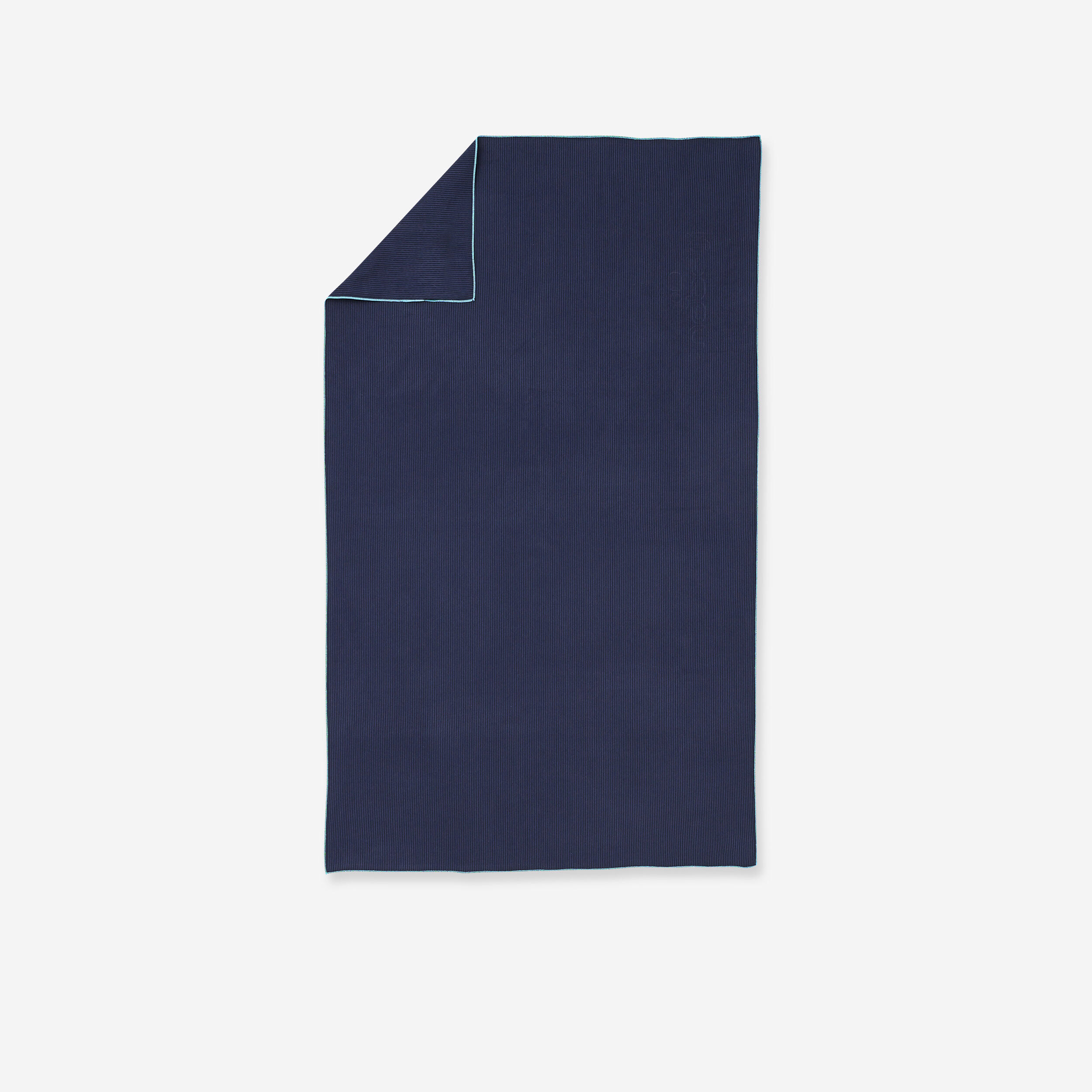 serviette de bain microfibre à rayures bleu foncé taille l 80 x 130 cm - nabaiji