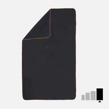 מגבת מיקרופייבר מידה XL גודל ‏110x175 ס"מ - שחור/כתום