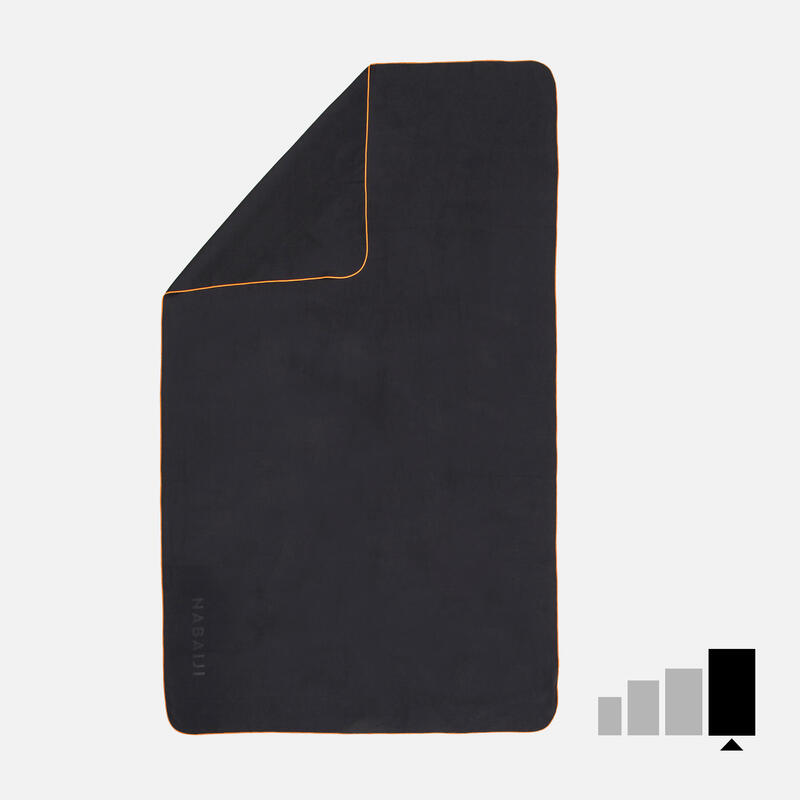 Microvezel handdoek zwart maat XL 110 x 175 cm